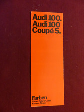 Catalogue prospectus auto :  AUDI 100 & coupé S  / gammes des teintes 1974