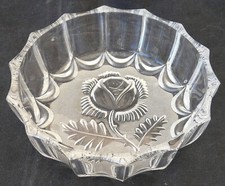 Ramequin crystal d’Arques engraved pink - ref 1464 - vintage tableware