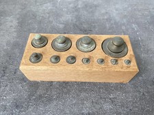 Ancienne Boîte Bois 11 Poids Balance YP 500 Grammes