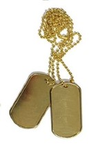 PENDENTIF CHAINE DOG TAG DOREE