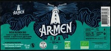 France Etiquette Bière Beer Label Ar-Men Phare Blonde Bio Brasserie de Bretagne