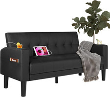 Stylish 62" Leather Loveseat