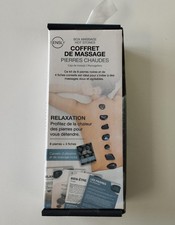 SENSLY Coffret de massage Pierres chaudes 8 pierres + 4 fiches bien-être /EBVE