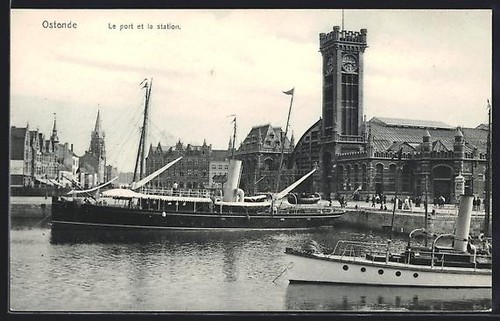 Cpa ostende port et la - port,