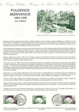 1987 FRANCE NOTICE 1er JOUR N°2452 FULGENCE BIENVENUE 1852 1936 LE METRO