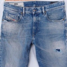 Hommes Diesel D-STRUKT Ajusté Straight Élasthanne Bleu Jeans W33 L32