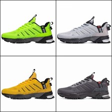 baskets sport homme légère course marche stylé fluo ado noir grises jaune verte