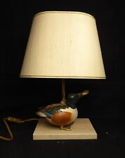 1970 MID CENTURY VINTAGE ELLI MALEVOLTI ITALY DUCK LAMP TRAVERTINE BASE SIGNED