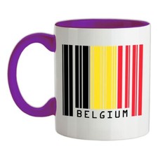 Belgique Code-Barres Style Drapeau - Céramique Tasse - Bruxelles Belge Pays