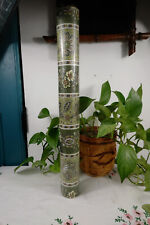 Vintage 1970s Wallpaper Roll - Green Floral Pattern