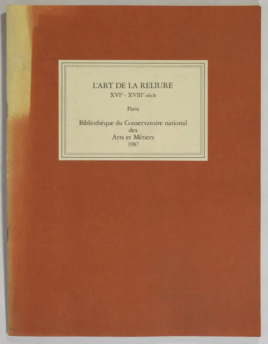 Art reliure - de, la