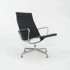 2012 Herman Miller Eames Aluminum Group Black Leather Lounge Chair 1x Available