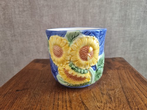 Cache pot vintage bleu - cache-pot,