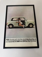 FRAMED Original 1960’s Austin Morris Classic Mini Magazine Advert Poster Retro