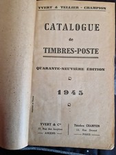 Yvert-Tellier-Champion - Catalogue of postage stamps 1945 - RARE stamps