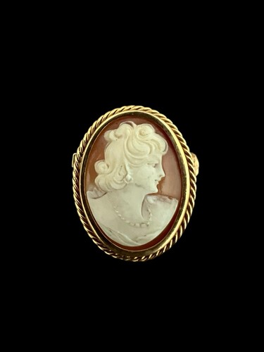 Broche camée coqillages