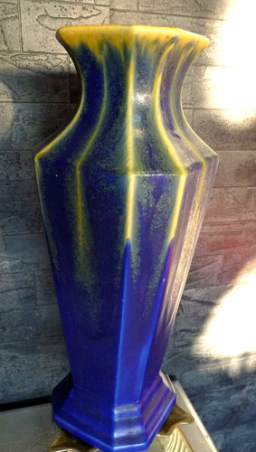 Grand vase art deco faïence - vase,