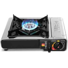 Petit Fourneau Gaz 1 Flamme Portable Gris Avec Porte-Documents Warmer De Camping