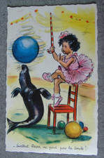 Carte fantaisie Germaine Bouret serie 1206 Le cirque