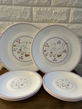 Vtg  Arcopal FRANCE Hearts 'N Geese 6 Dinner Plates 6 Salad Plates 6 Glasses