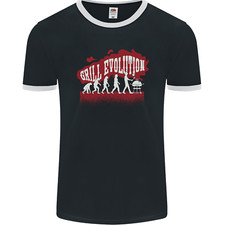 Grill Evolution Funny BBQ Mens Ringer T-Shirt FotL