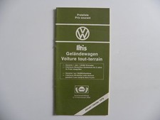 Petite brochure Volkswagen VW ILTIS voiture tout terrain / Suisse de 01 / 1979