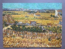 Tableau peinture ancienne paysage La Moisson Dlg Van Gogh