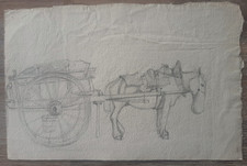 Petit Dessin Ancien Crayon fin