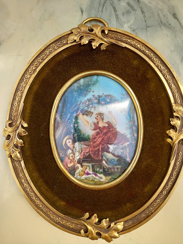 Peinture miniature sur - sur, matiere