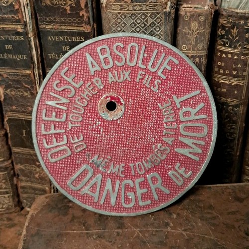 Plaque ancienne pylône danger - plaque,