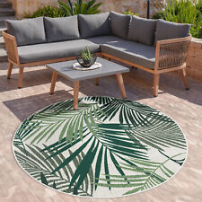 Tapis Intérieur & Extérieur Tissage À Plat Jungle Découpé Design Palmiers Floral