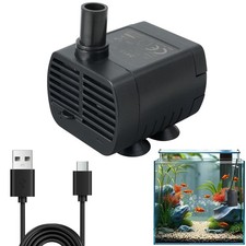 Mini Pompe a eau 200L/H Réglable, 1-3W Ultra Silencieuse Pompe Aquarium avec ...