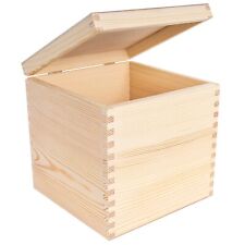 Creative Deco Boîte Carrée de Rangement Bois | 16 x 16 x 16 cm | Non Peinte