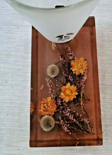 Lampe résine inclusion - , fleurs