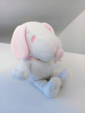 Peluche/Doudou Chien Snoopy Blanc Oreilles Nez Collier Yeux Rose Pâle 20cm Gipsy