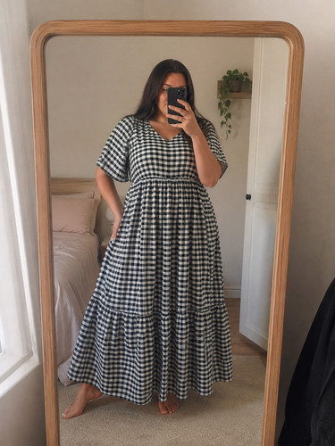 Robe longue carreau noir - , et