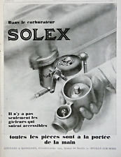 PRESS ADVERTISEMENT 1929 IN THE CARBURETOR SOLEX PARTS AT HAND