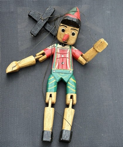 Ancien pantin marionnette bois - ancien,