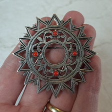 broche berbère ancienne argent massif et turquoise antique ethnic berber brooch