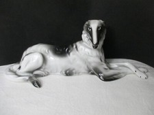 Vieux Walbrzych Pologne Chiens Porcelaine Figurine Comme Barsoi Lévriers