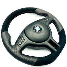 Tuning Aplati Alcantara Volant en Cuir pour BMW E46 E39 X5 Multifonction &