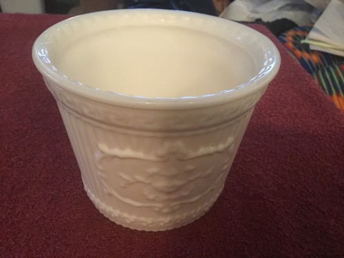 White ceramic crock style bowl - crock,