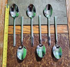 ?SET OF 6 NICE MID-CENTURY STYLE SOLEX 18/10 5'OCLOCK TEASPOONS/ TEA? SPOONS 