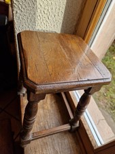 Ancien Tabouret Chêne Vintage