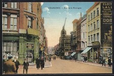 CPA Charleroi, Rue de la Montagne, vue de la rue 