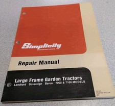SIMPLICITY LARGE FRAME GARDEN TRACTORS REPAIR MANUAL.   SEE MODELS IN DESCRIP