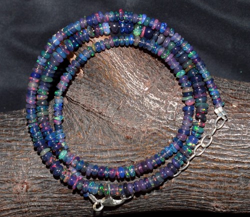 Collier opale noire - noire, naturelle