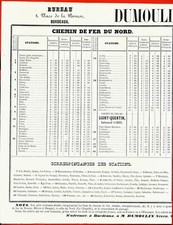 DA23-CHEMIN DU FER DU NORD-TARIF FRANCO-BELGE-RHÉNAN-BORDEAUX-1853