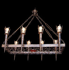 Lustre Rustique Classique En Fer Forgé Torche 8 Lumières BGA 1609-8