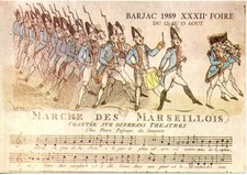 BARJAC postcard 32 ° ANTIQUE FAIR FLEA MARKET 1989 stamped